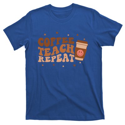 Coffee Teach Repeat Teacher's Day Coffee Day Happy Face Gift T-Shirt