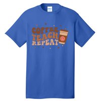 Coffee Teach Repeat Teacher's Day Coffee Day Happy Face Gift Tall T-Shirt