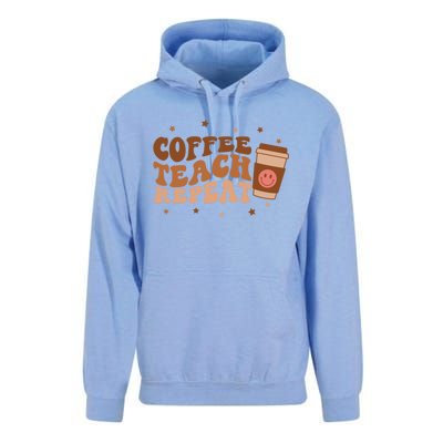 Coffee Teach Repeat Teacher's Day Coffee Day Happy Face Gift Unisex Surf Hoodie