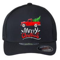 Christmas Tree Red Truck Pajama Vintage Buffalo Plaid Truck Flexfit Unipanel Trucker Cap