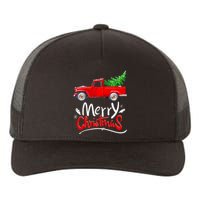 Christmas Tree Red Truck Pajama Vintage Buffalo Plaid Truck Yupoong Adult 5-Panel Trucker Hat