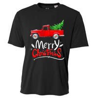 Christmas Tree Red Truck Pajama Vintage Buffalo Plaid Truck Cooling Performance Crew T-Shirt