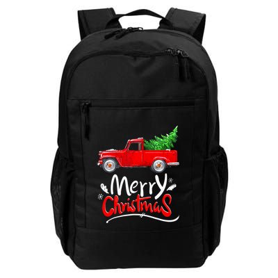 Christmas Tree Red Truck Pajama Vintage Buffalo Plaid Truck Backpack