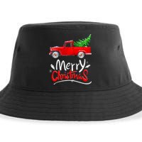 Christmas Tree Red Truck Pajama Vintage Buffalo Plaid Truck Sustainable Bucket Hat