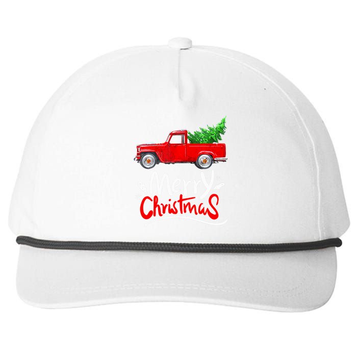 Christmas Tree Red Truck Pajama Vintage Buffalo Plaid Truck Snapback Five-Panel Rope Hat