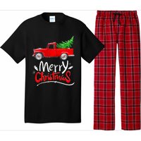 Christmas Tree Red Truck Pajama Vintage Buffalo Plaid Truck Pajama Set