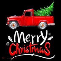 Christmas Tree Red Truck Pajama Vintage Buffalo Plaid Truck Flatbill Hat
