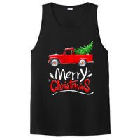 Christmas Tree Red Truck Pajama Vintage Buffalo Plaid Truck PosiCharge Competitor Tank