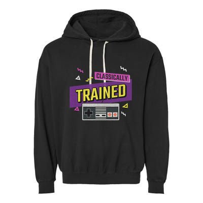 Classically Trained Retro Video Game 80s Garment-Dyed Fleece Hoodie