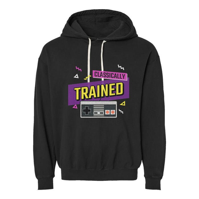 Classically Trained Retro Video Game 80s Garment-Dyed Fleece Hoodie