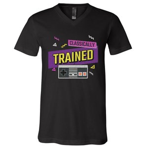 Classically Trained Retro Video Game 80s V-Neck T-Shirt