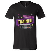 Classically Trained Retro Video Game 80s V-Neck T-Shirt