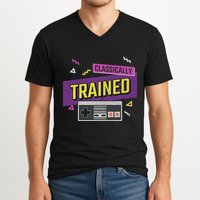 Classically Trained Retro Video Game 80s V-Neck T-Shirt