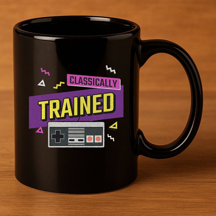 Classically Trained Retro Video Game 80s 11oz C Handle Ceramic Mug