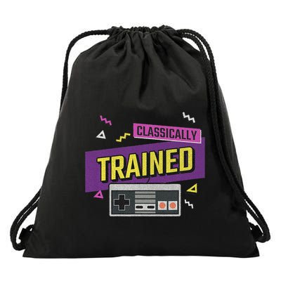 Classically Trained Retro Video Game 80s Drawstring Bag