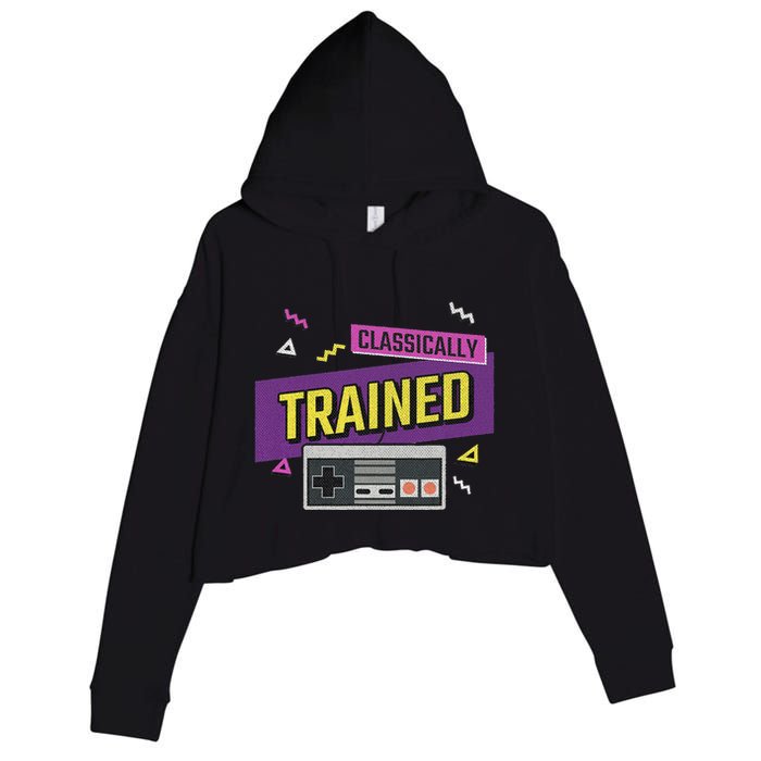 Classically Trained Retro Video Game 80s Crop Fleece Hoodie