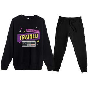 Classically Trained Retro Video Game 80s Premium Crewneck Sweatsuit Set