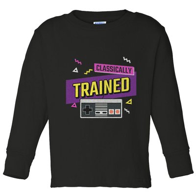 Classically Trained Retro Video Game 80s Toddler Long Sleeve Shirt