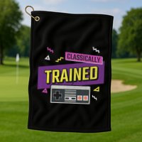 Classically Trained Retro Video Game 80s Golf Towel