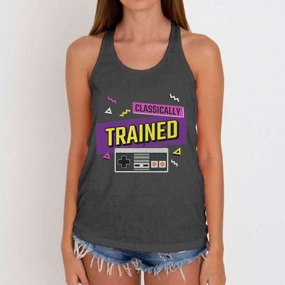 Classically Trained Retro Video Game 80s Women's Knotted Racerback Tank