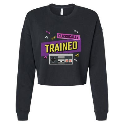 Classically Trained Retro Video Game 80s Cropped Pullover Crew
