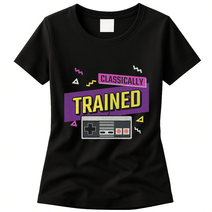 Classically Trained Retro Video Game 80s Womens T-Shirt