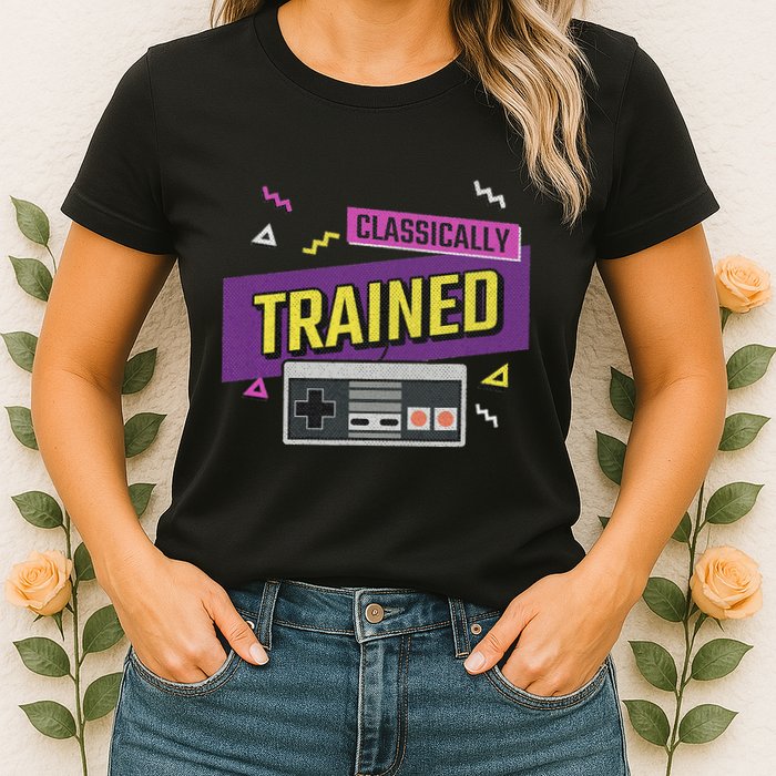 Classically Trained Retro Video Game 80s Womens T-Shirt