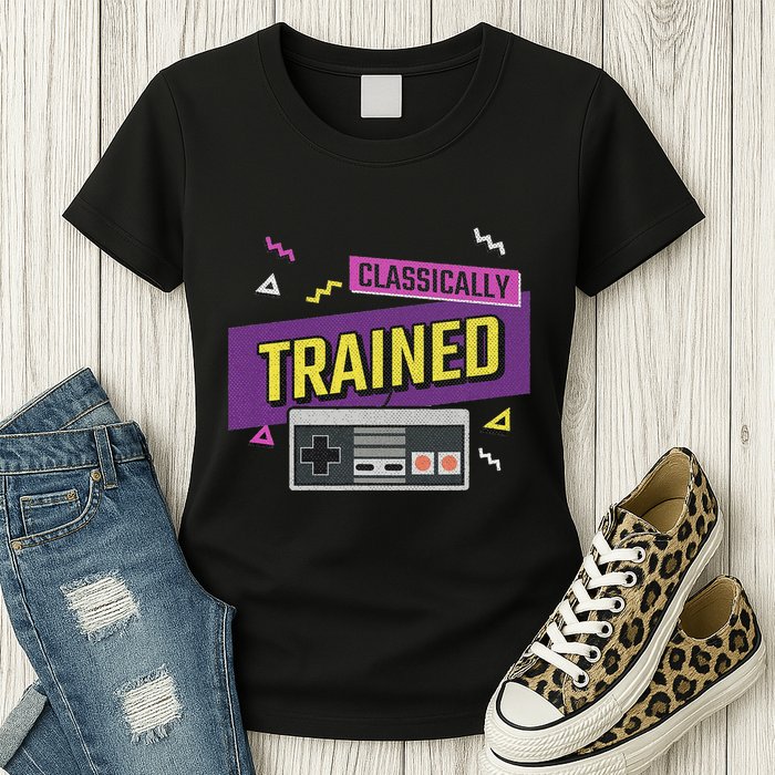 Classically Trained Retro Video Game 80s Womens T-Shirt