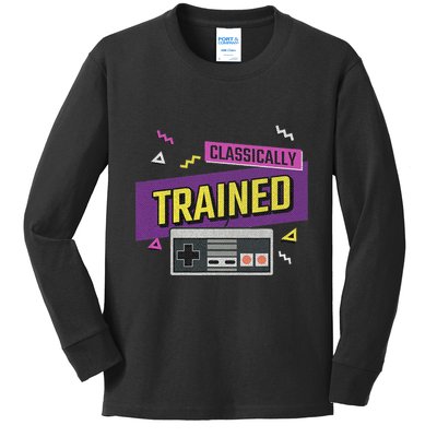 Classically Trained Retro Video Game 80s Kids Long Sleeve Shirt