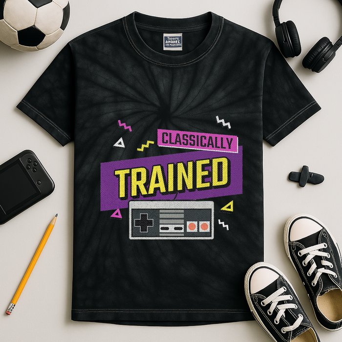 Classically Trained Retro Video Game 80s Kids Tie-Dye T-Shirt
