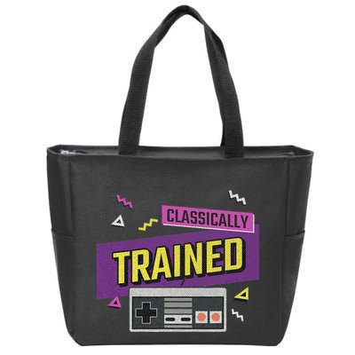 Classically Trained Retro Video Game 80s Zip Tote Bag