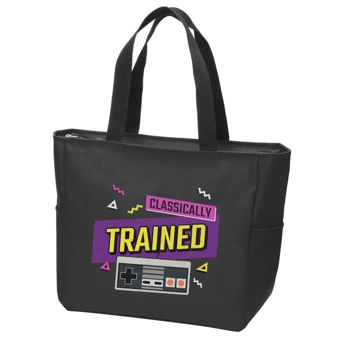 Classically Trained Retro Video Game 80s Zip Tote Bag