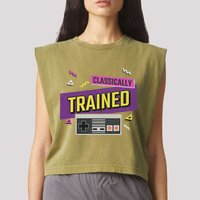 Classically Trained Retro Video Game 80s Garment-Dyed Women's Muscle Tee