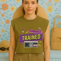 Classically Trained Retro Video Game 80s Garment-Dyed Women's Muscle Tee