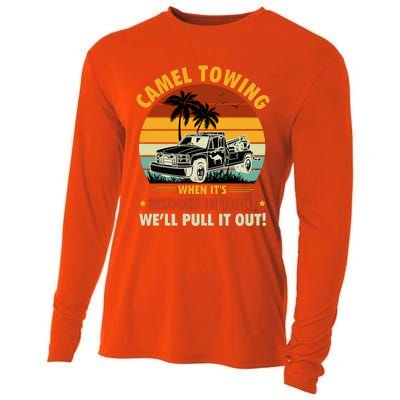 Camel Towing Retro Adult Humor Saying Funny Halloween Gift Cooling Performance Long Sleeve Crew