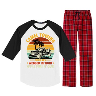 Camel Towing Retro Adult Humor Saying Funny Halloween Gift Raglan Sleeve Pajama Set