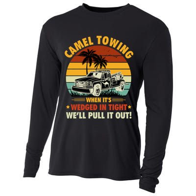 Camel Towing Retro Adult Humor Saying Funny Halloween Gift Cooling Performance Long Sleeve Crew