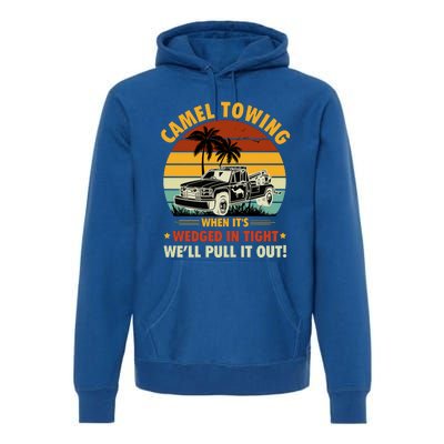 Camel Towing Retro Adult Humor Saying Funny Halloween Gift Premium Hoodie