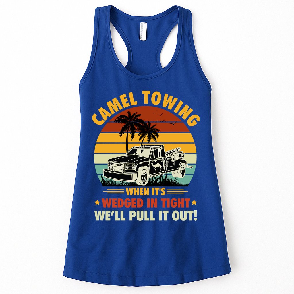 Camel Towing Retro Adult Humor Saying Funny Halloween Gift Womens Tank Top