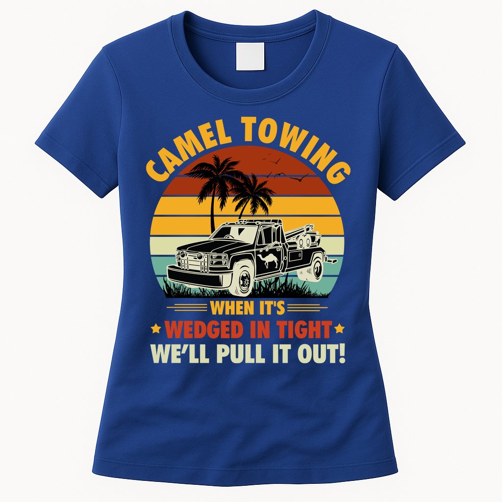 Camel Towing Retro Adult Humor Saying Funny Halloween Gift Womens T-Shirt