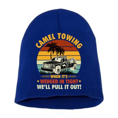 Camel Towing Retro Adult Humor Saying Funny Halloween Gift Short Acrylic Beanie