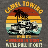 Camel Towing Retro Adult Humor Saying Funny Halloween Gift Cotton Canvas Backpack