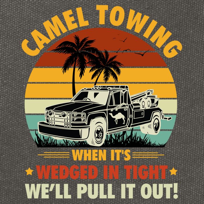 Camel Towing Retro Adult Humor Saying Funny Halloween Gift Cotton Canvas Backpack