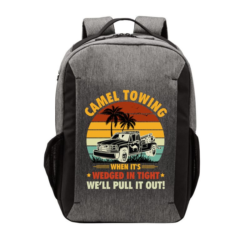 Camel Towing Retro Adult Humor Saying Funny Halloween Gift Vector Backpack