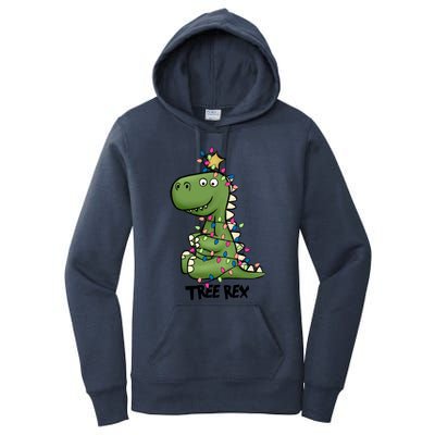 Christmas Tree Rex Ugly Christmas Trex Cozy Festive Lights Meaningful Gift Women's Pullover Hoodie