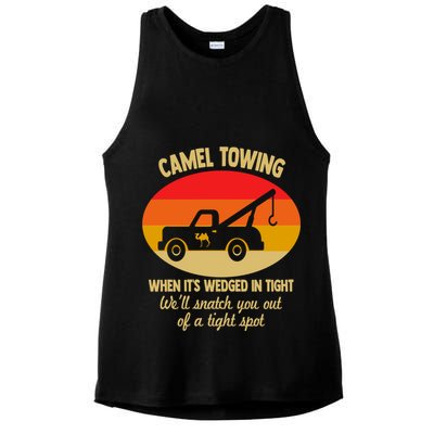 Camel Towing Retro Adult Camel Toe Funny Saying Gift Ladies PosiCharge Tri-Blend Wicking Tank