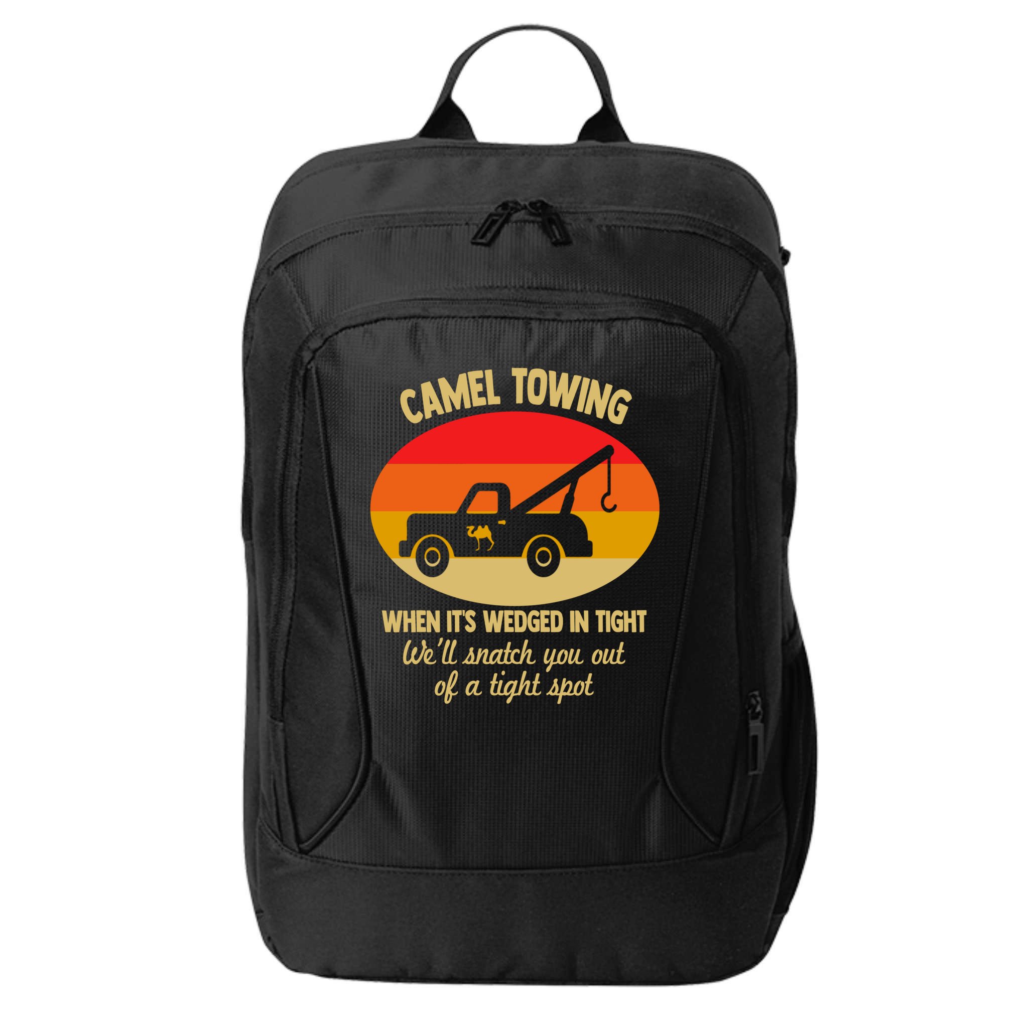 Camel Towing Retro Adult Camel Toe Funny Saying Gift City Backpack