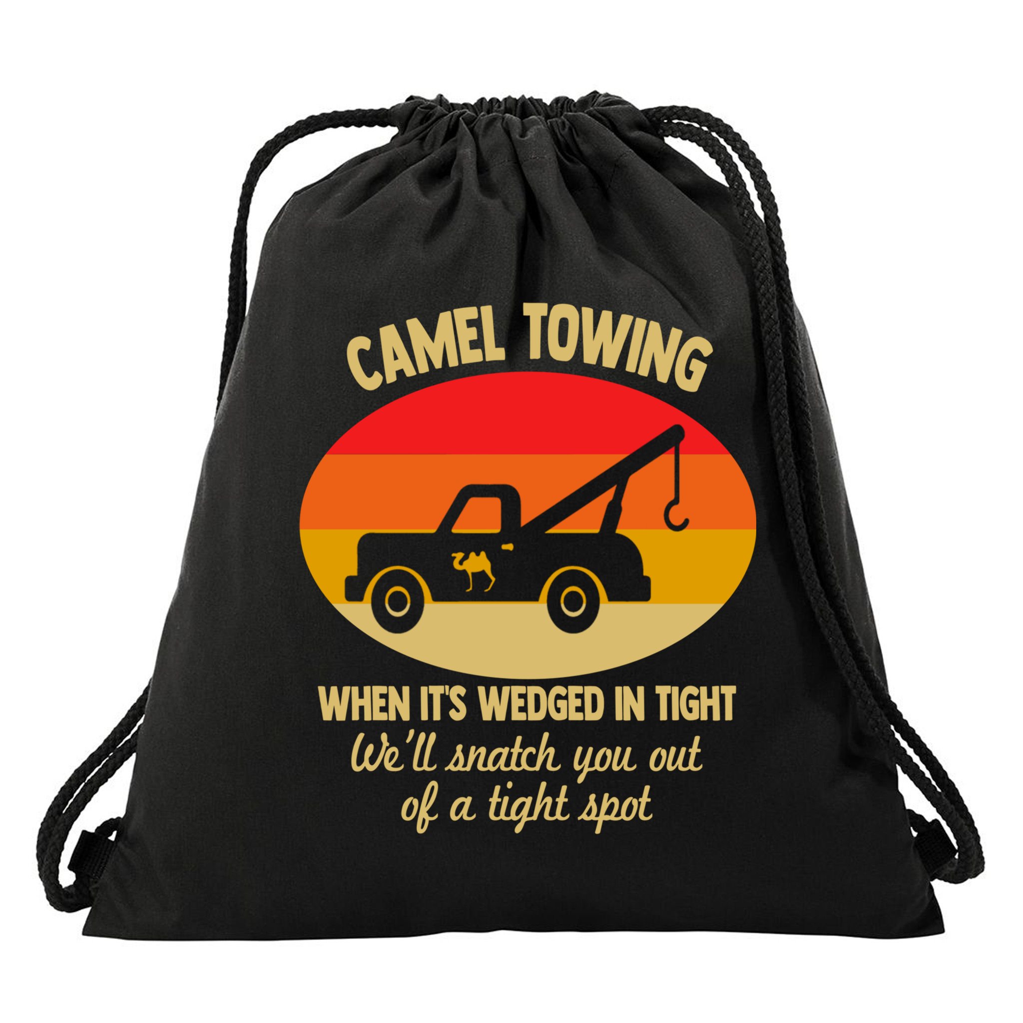 Camel Towing Retro Adult Camel Toe Funny Saying Gift Drawstring Bag