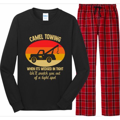 Camel Towing Retro Adult Camel Toe Funny Saying Gift Long Sleeve Pajama Set