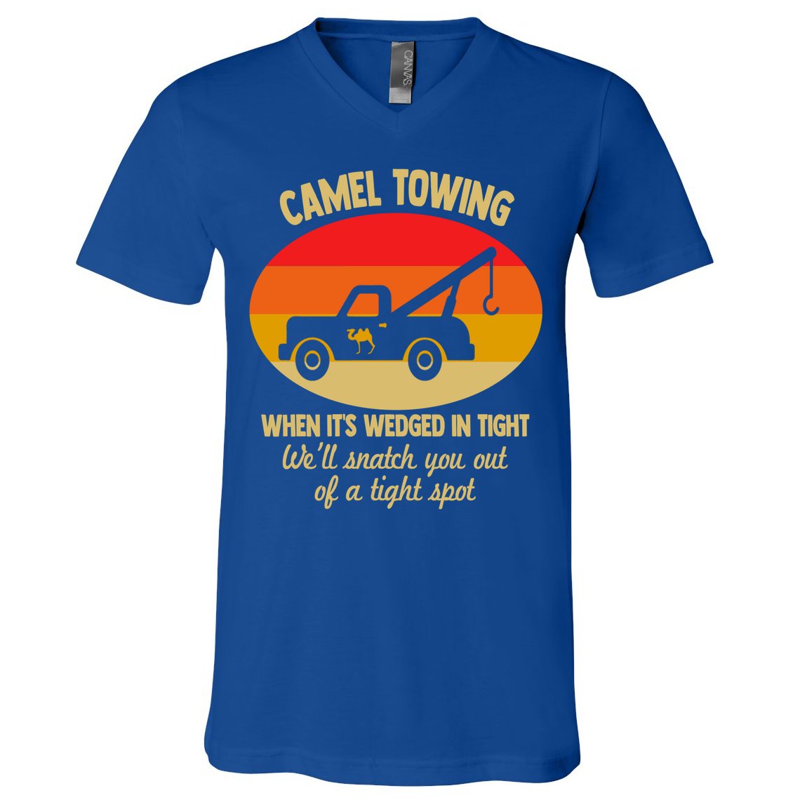 Camel Towing Retro Adult Camel Toe Funny Saying Gift V-Neck T-Shirt